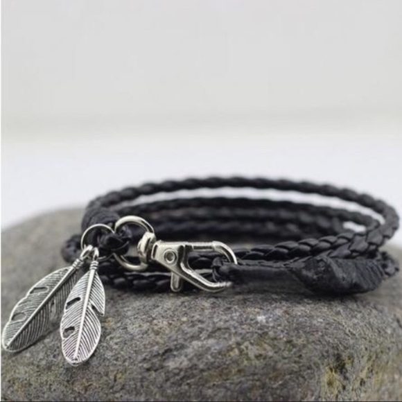 Other - 🆑 🎁 Black PU Leather Wrap Bracelet